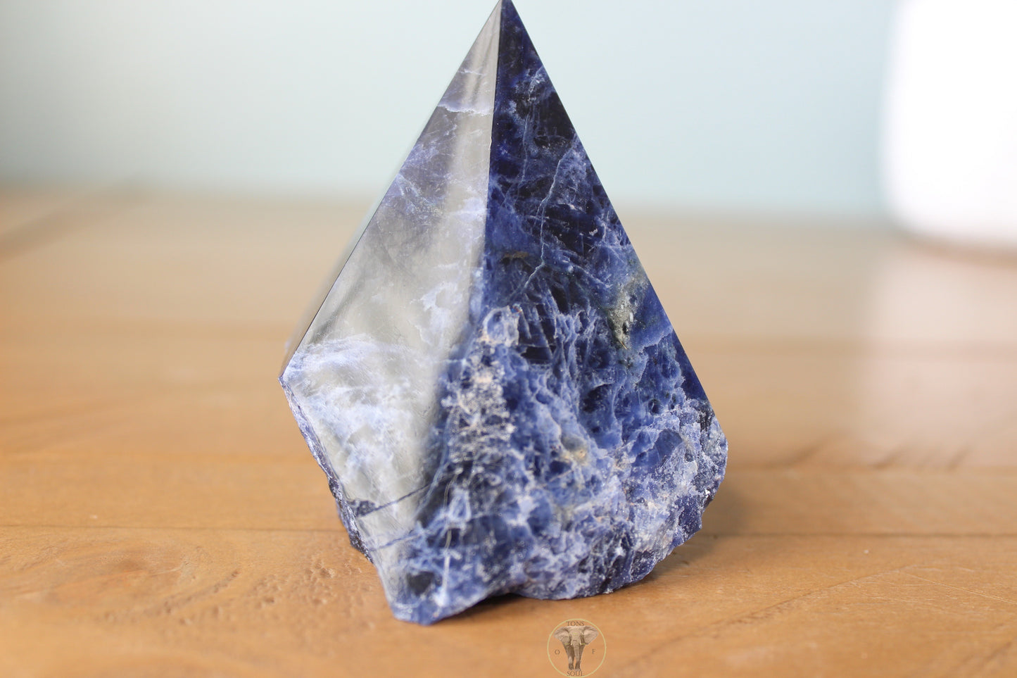 Sodalite Polished Top, Raw Sides Point (1)