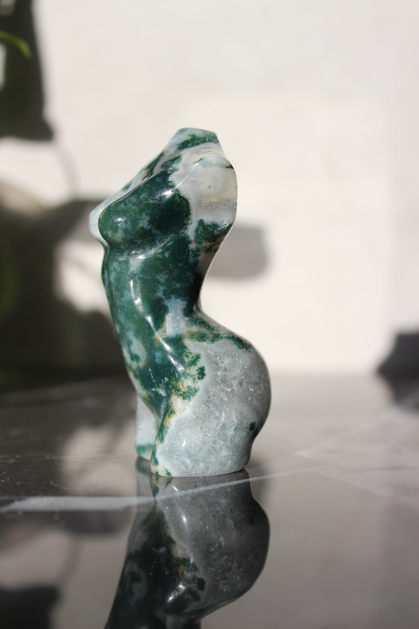 Moss Agate Goddess Model | Crystal Body Carving | Crystal Female Torso | Tons of Soul