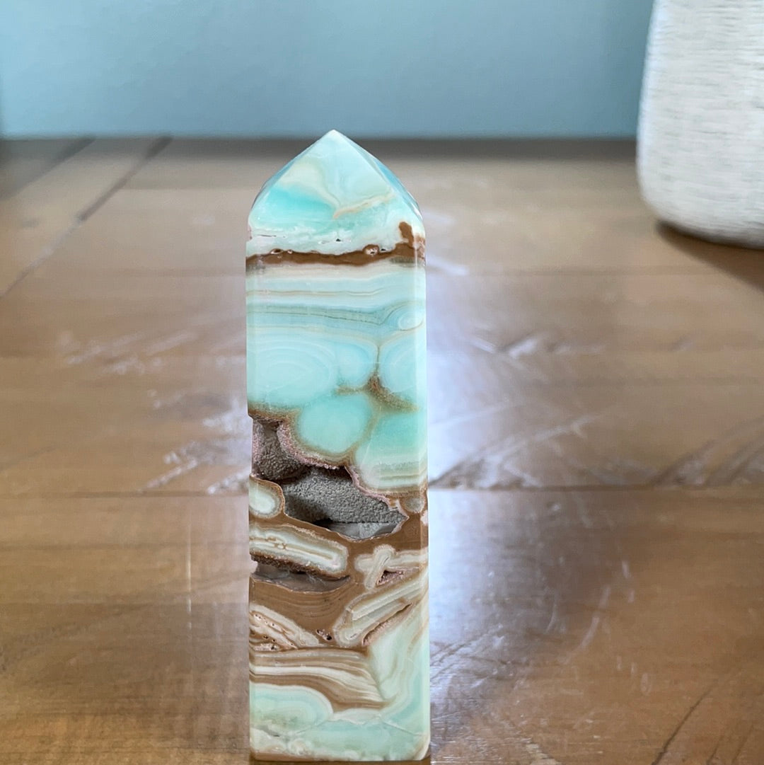 Blue Aragonite / Caribbean Calcite Obelisk (7)