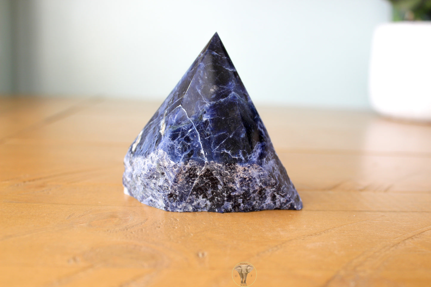 Sodalite Polished Top, Raw Sides Point (1)