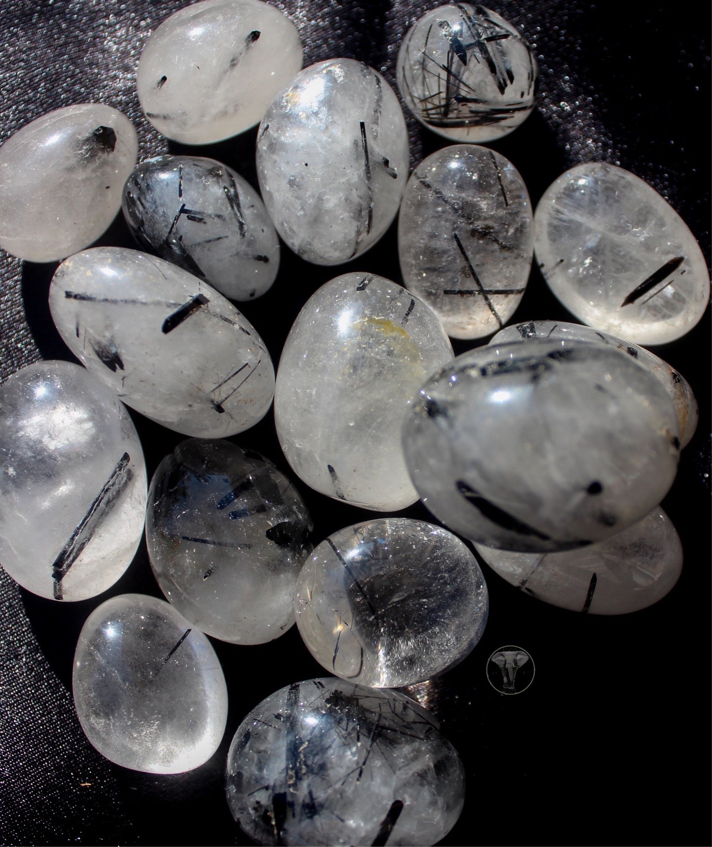 Tourmalated Quartz Tumbled Stone