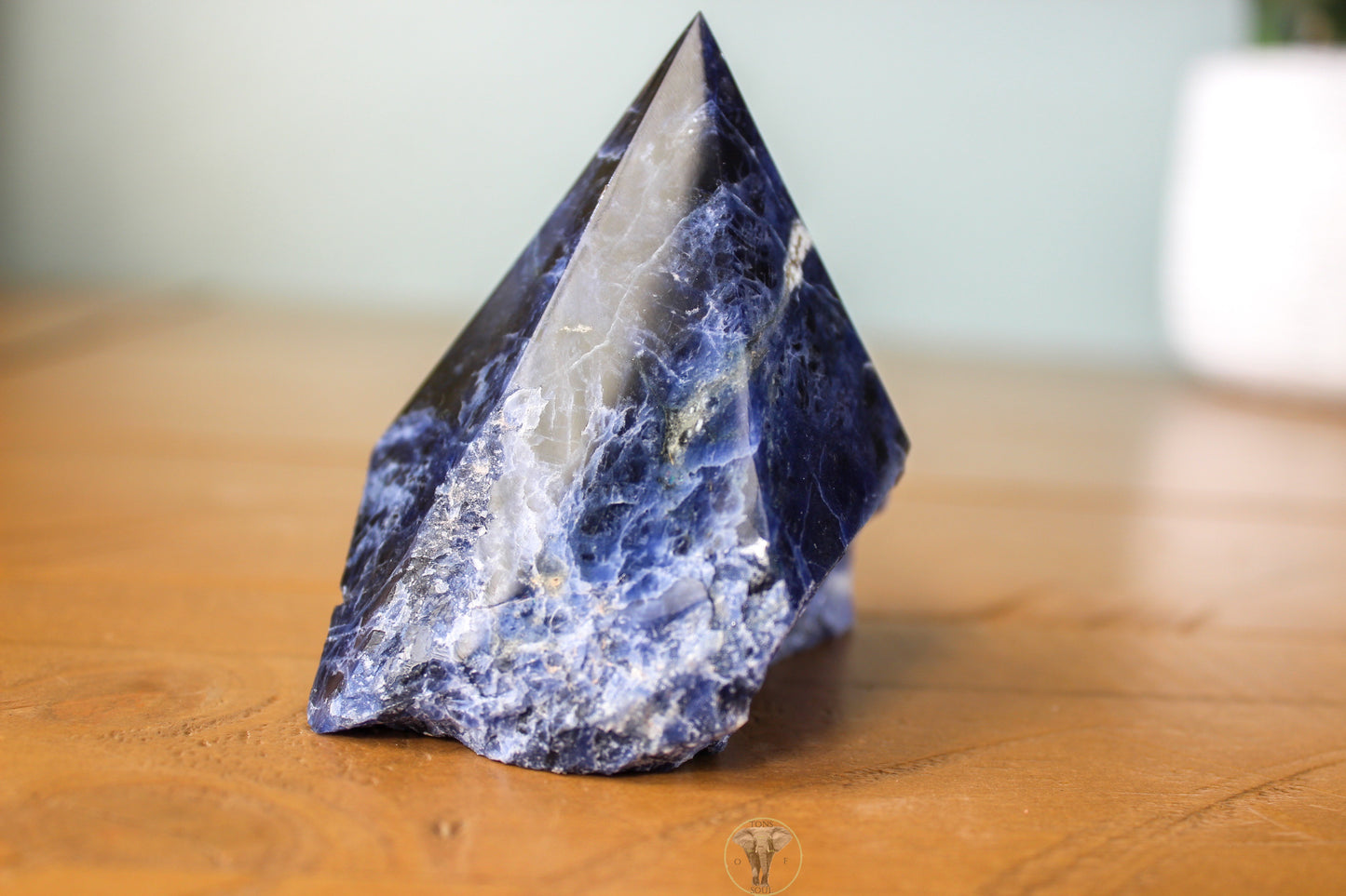 Sodalite Polished Top, Raw Sides Point (1)