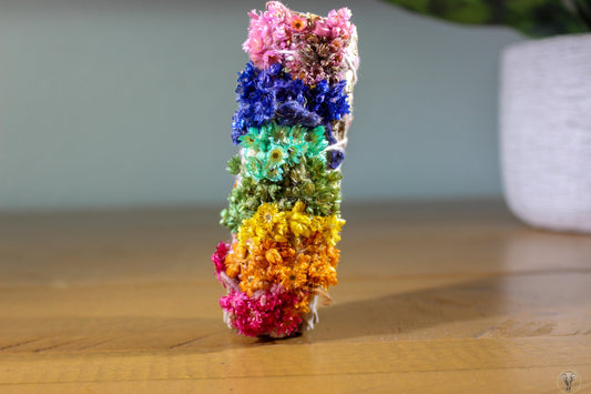Colorful Mullein and White Sage Smudge Wand