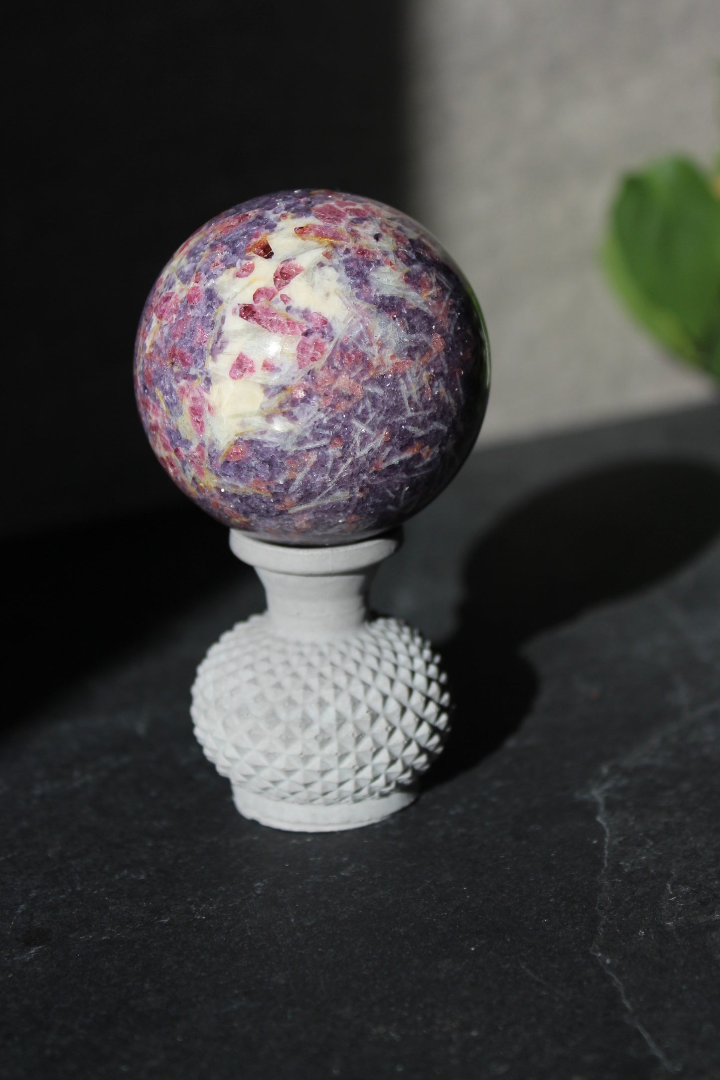 Unicorn Stone Sphere | Lepidolite, Pink Tourmaline, Smoky Quartz, Clevelandite Sphere | Pegmatite Sphere | Crystal Ball | Tons of Soul