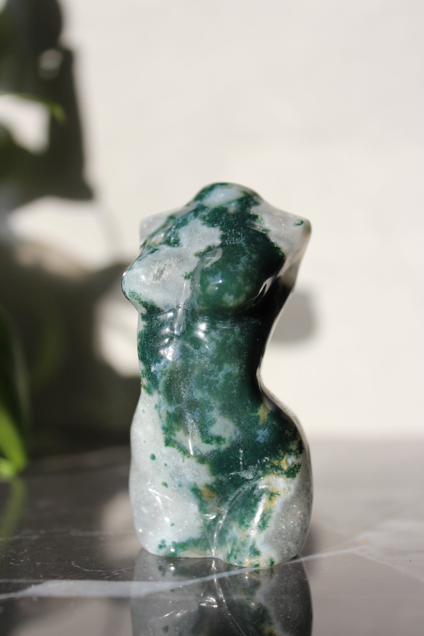 Moss Agate Goddess Model | Crystal Body Carving | Crystal Female Torso | Tons of Soul