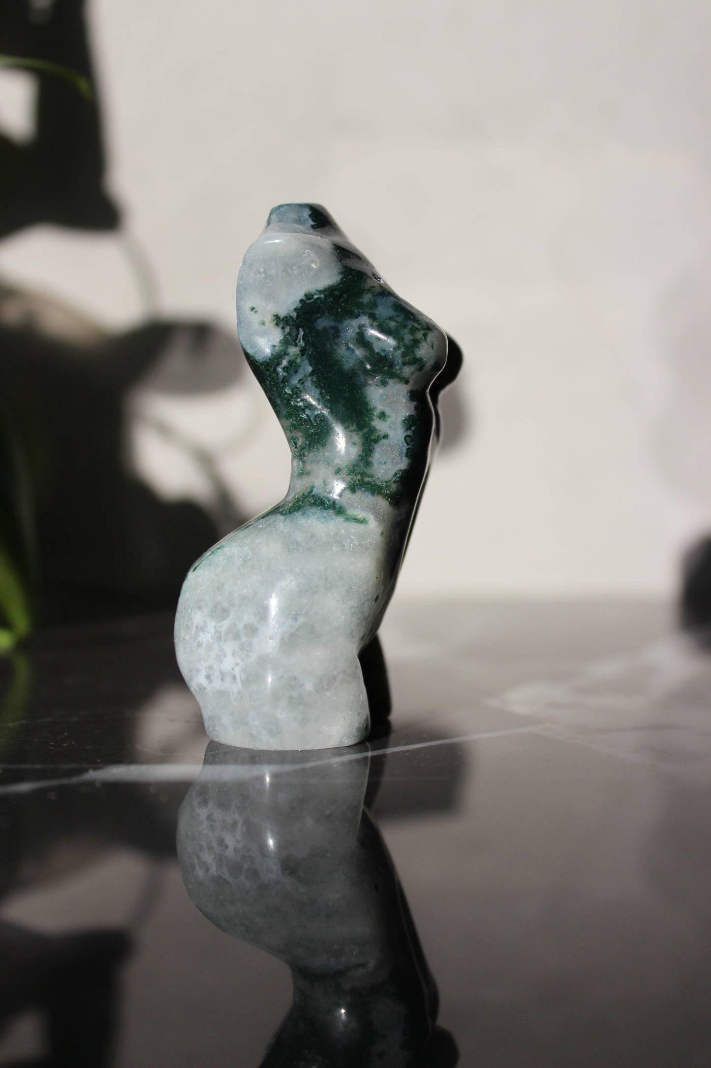 Moss Agate Goddess Model | Crystal Body Carving | Crystal Female Torso | Tons of Soul