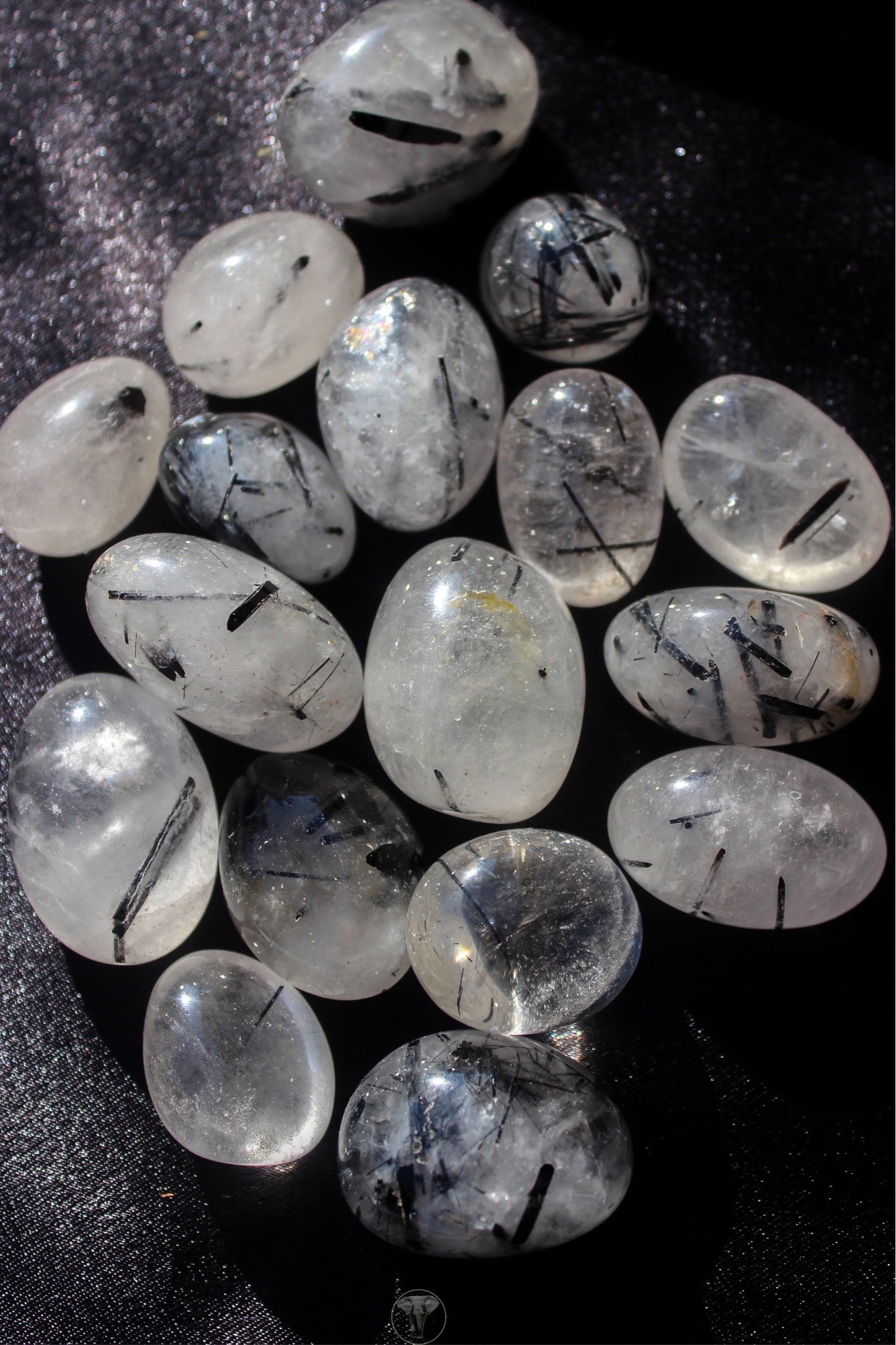 Tourmalated Quartz Tumbled Stone