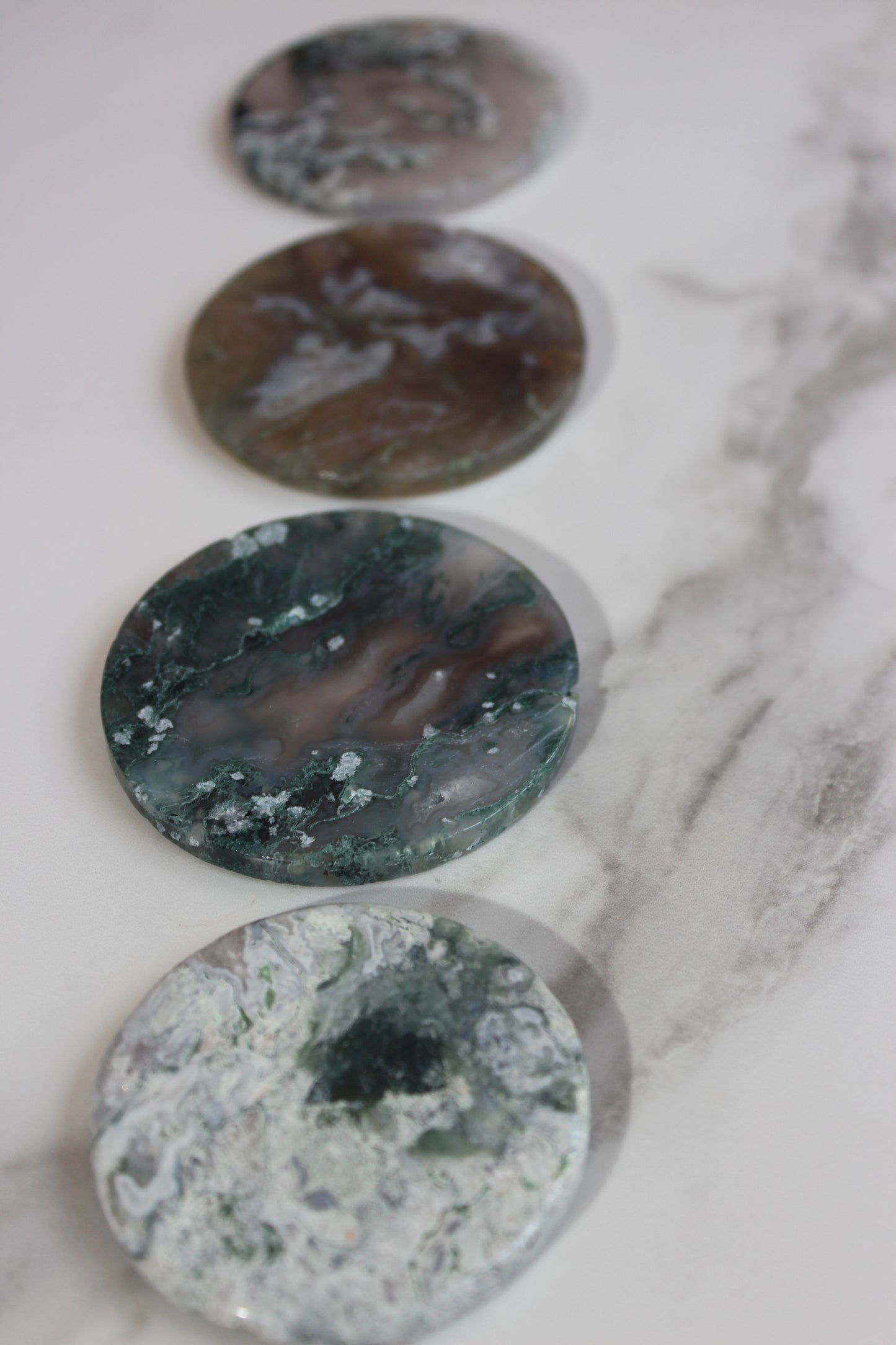 Moss Agate Disc | Flat Round Crystal | Moss Agate Coin | Tons of Soul