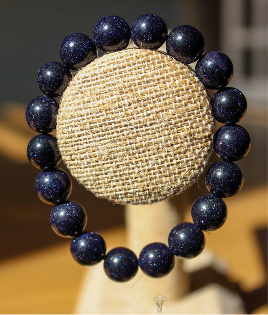 Blue Goldstone Bracelet 10mm | Crystal Bracelet | Tons of Soul