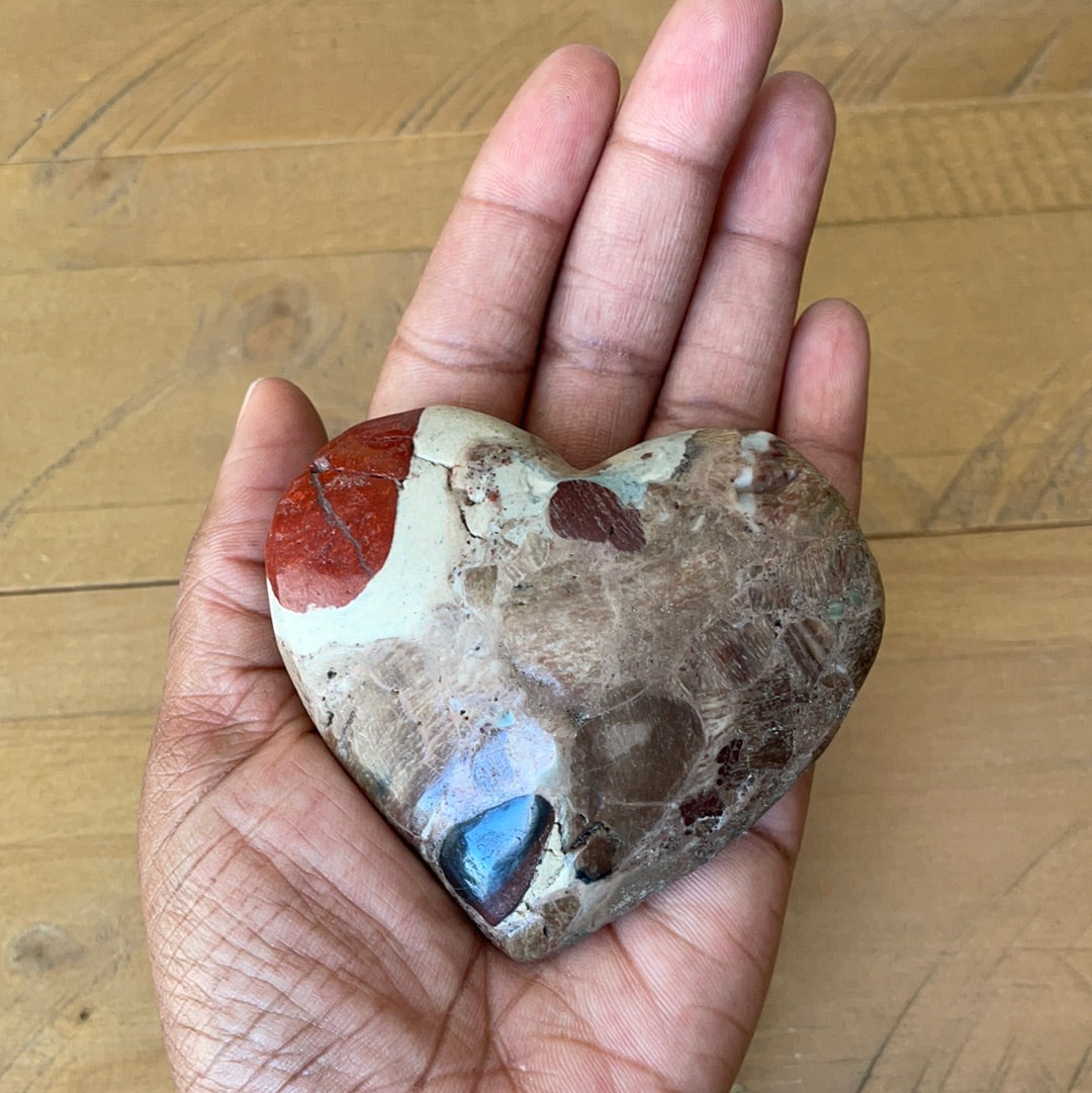 “Heart on the sleeve” Pudding Stone Heart (1)