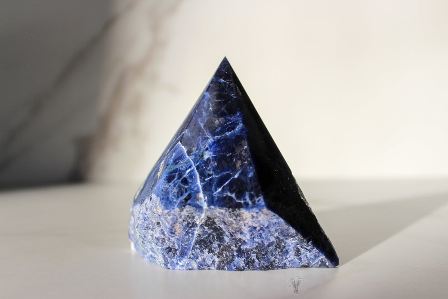 Sodalite Polished Top, Raw Sides Point (1)