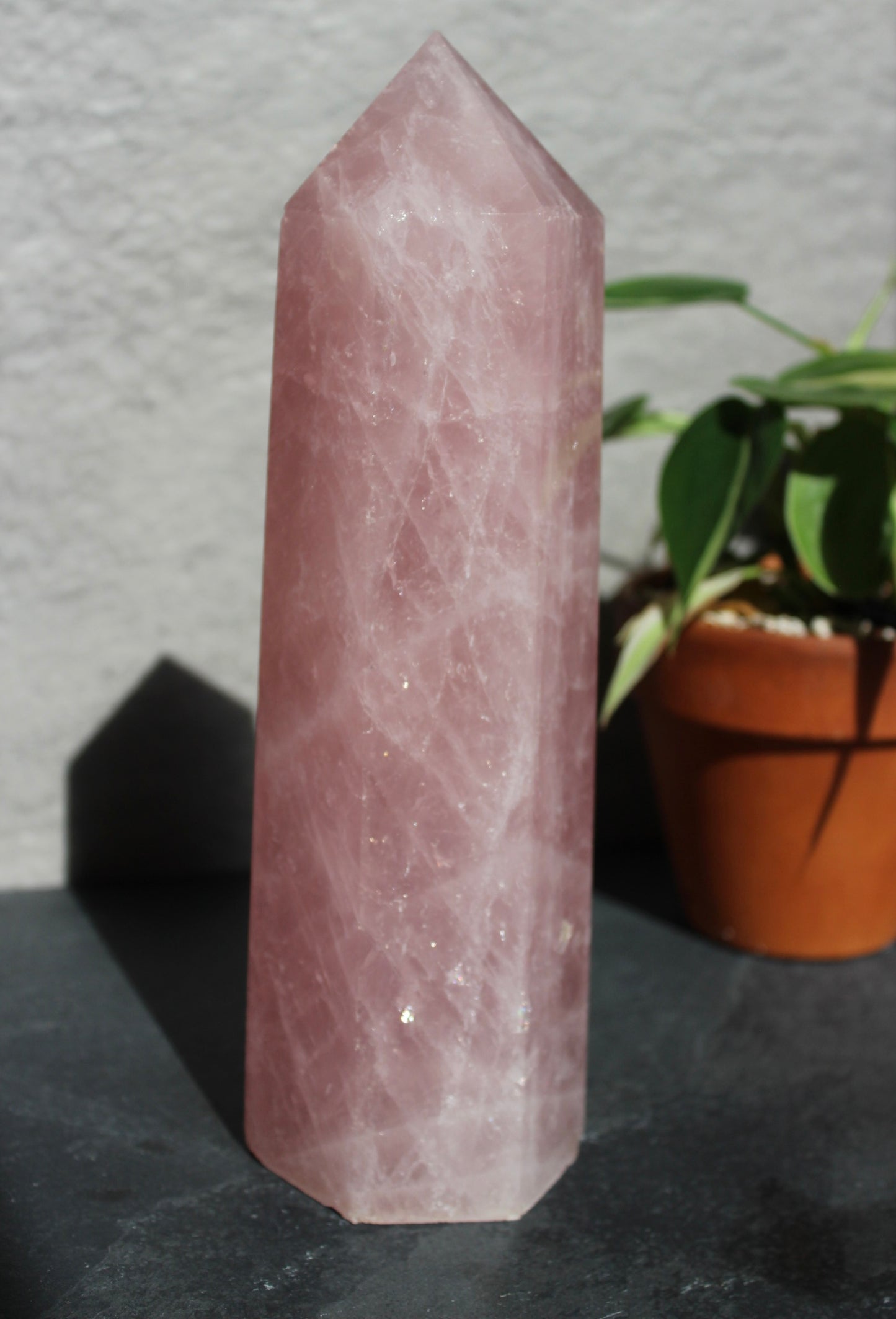 Large Rose Quartz Tower | Rose Quartz Point | Tons of Soul