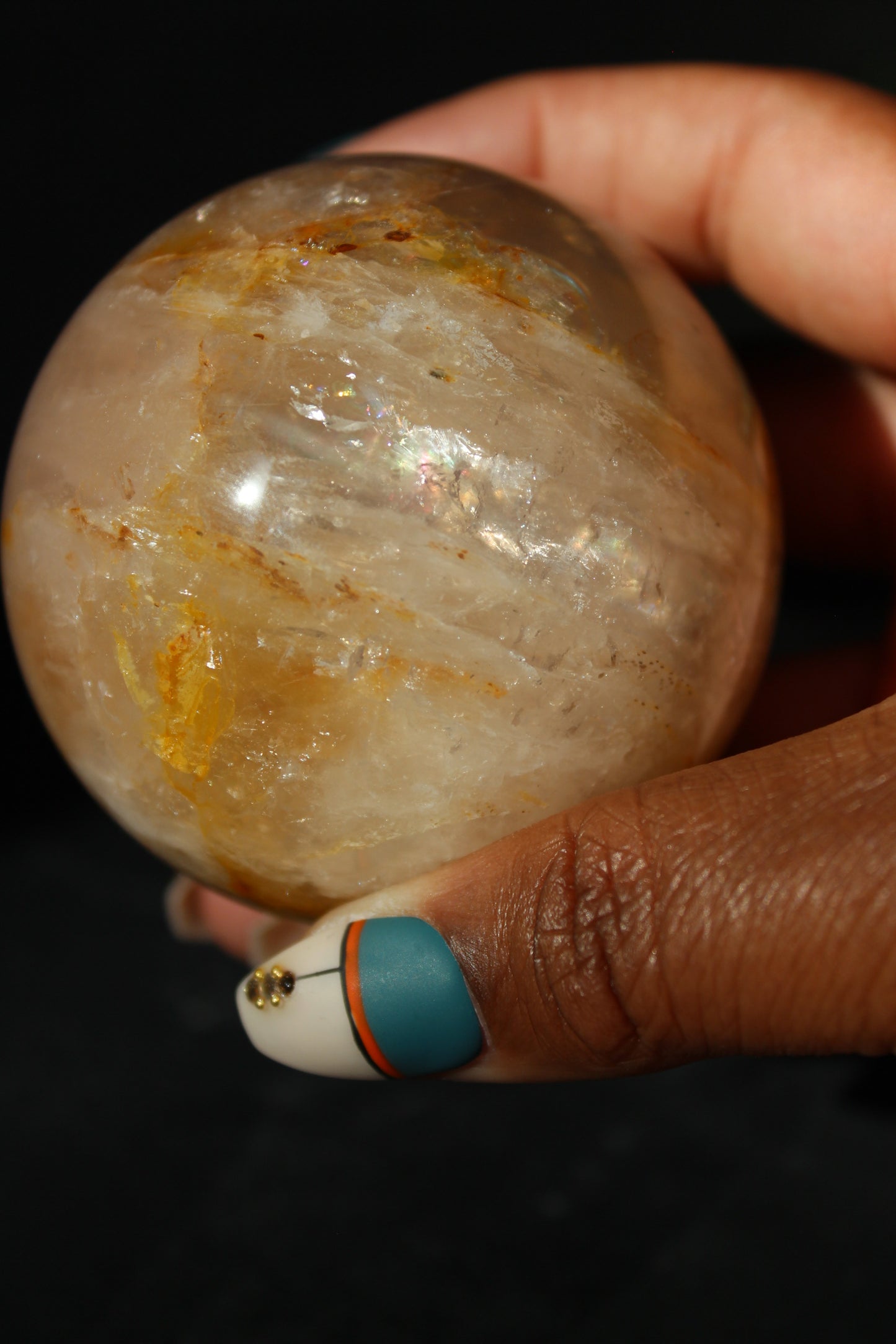 Star Golden Healer Sphere | Star Asterism Sphere | Golden Healer Crystal Ball | Crystal Sphere | Tons of Soul