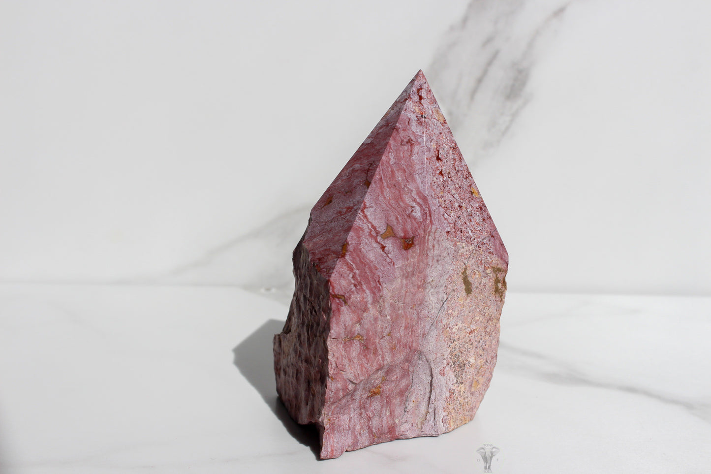 Ocean Jasper Polished Top, Raw Sides Point (#3)