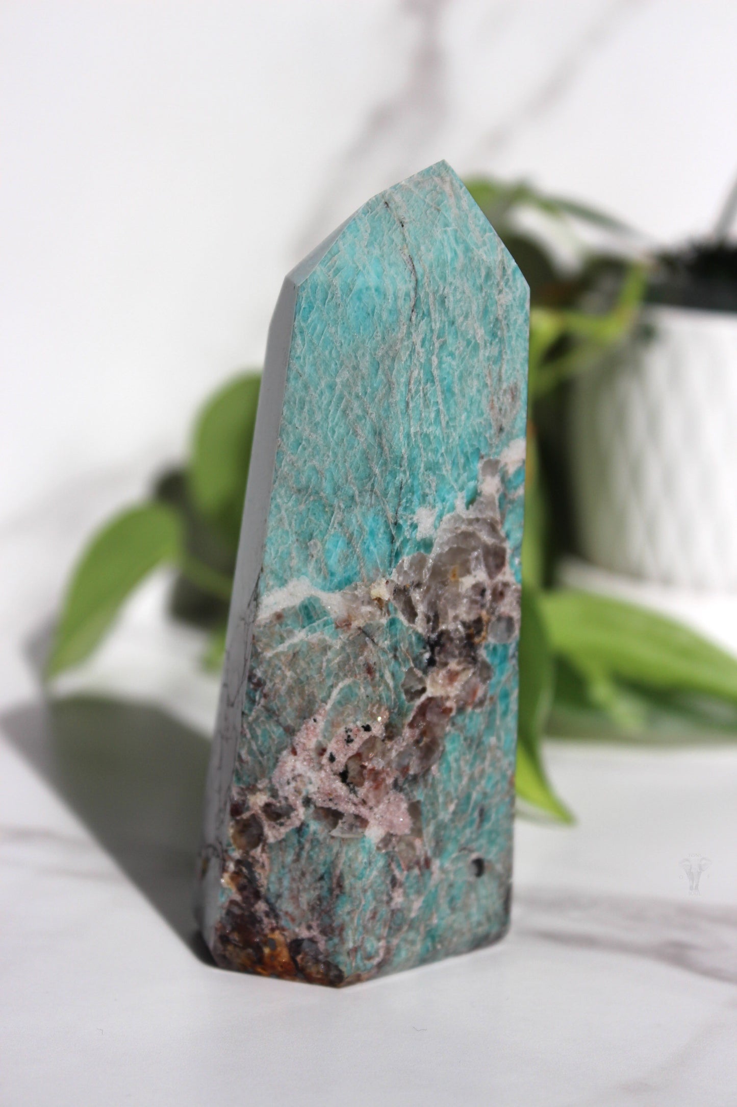 Amazonite with Smokey Quartz Tower | Amazonite Smoky Point | Tons of Soul