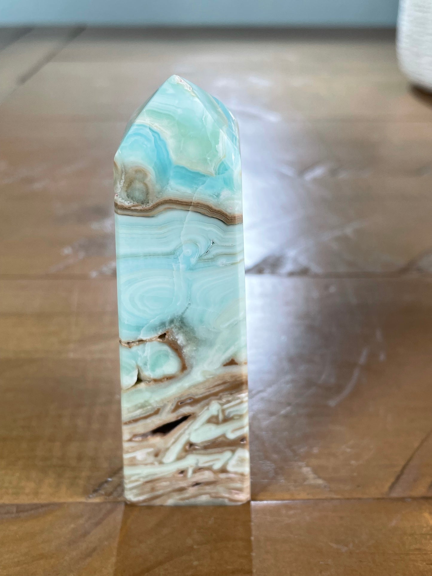 Blue Aragonite / Caribbean Calcite Obelisk (3)
