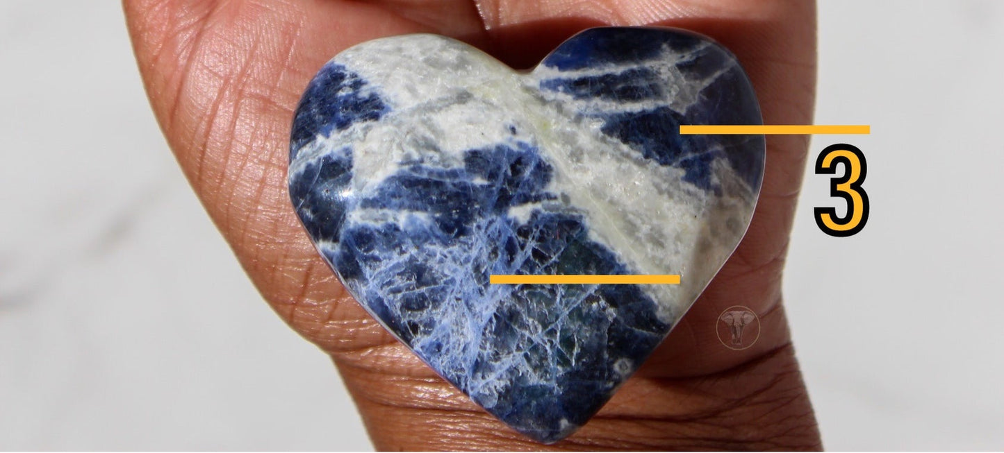 Sodalite Heart Shaped Crystal | Polished Sodalite Heart | Crystals