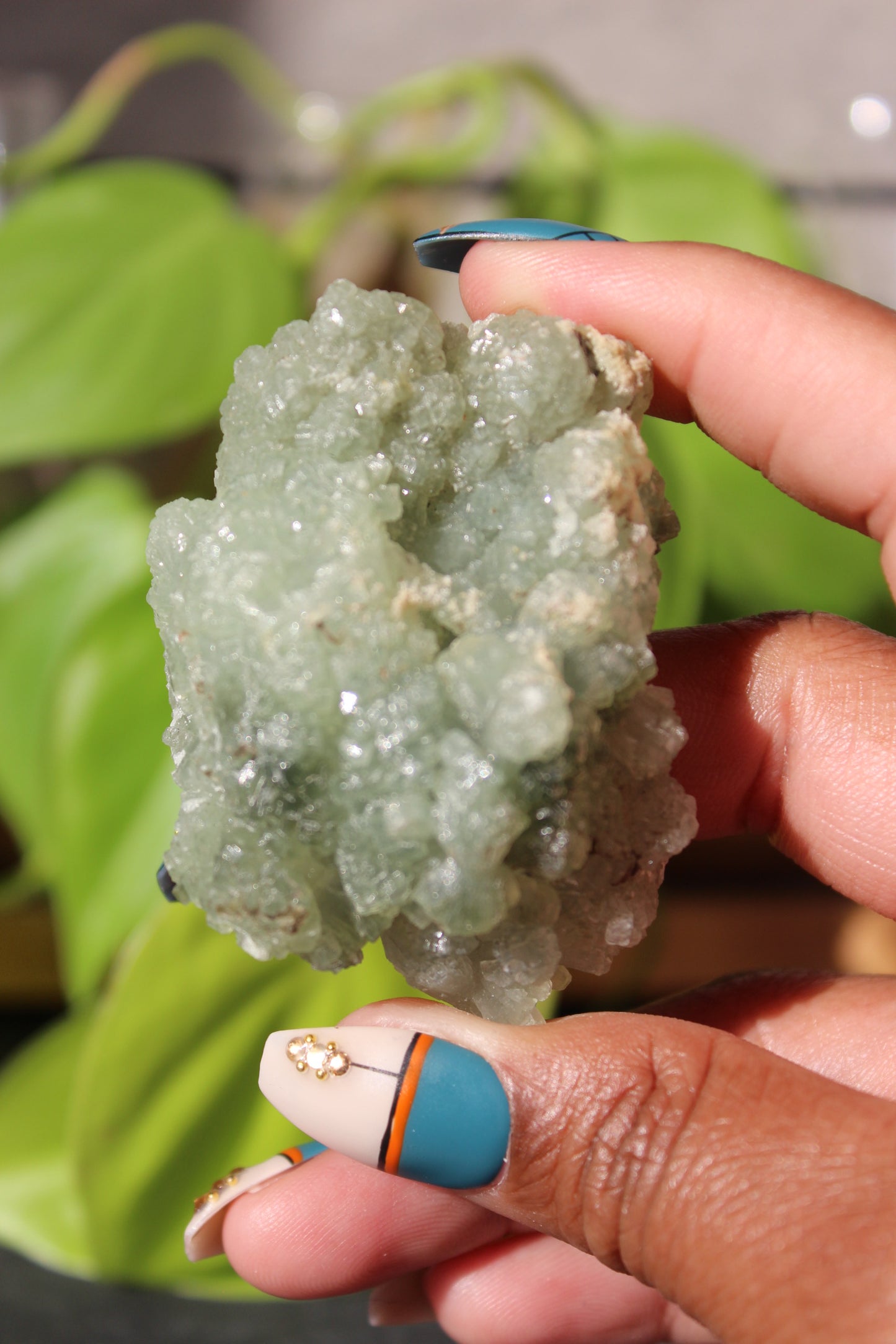 Prehnite and Epidote with Actinolite Cluster Specimen - Morocco | Raw Crystals | Tons of Soul