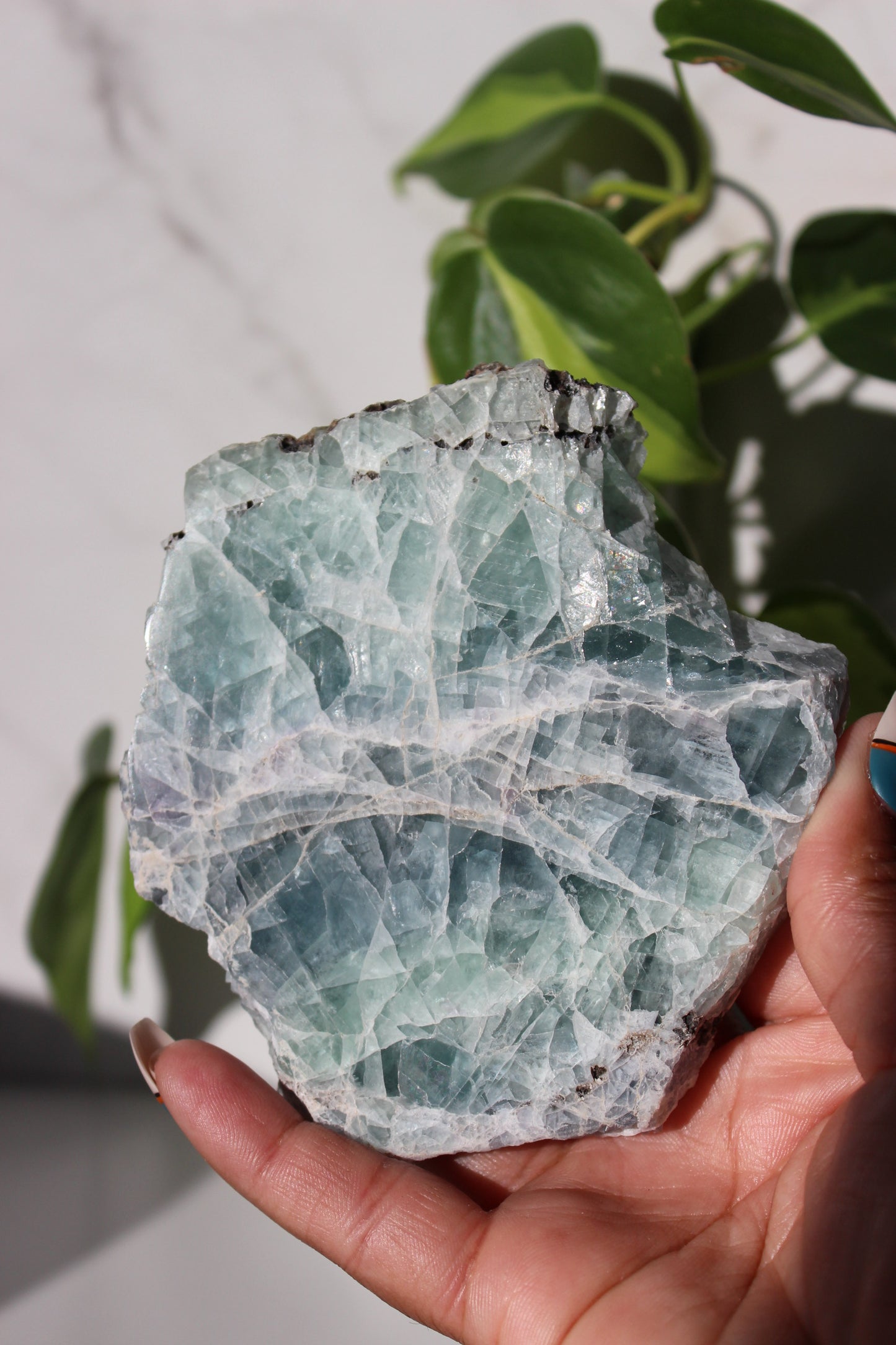 Green and Blue Fluorite Slab | Fluorite Slab |  Tons of Soul