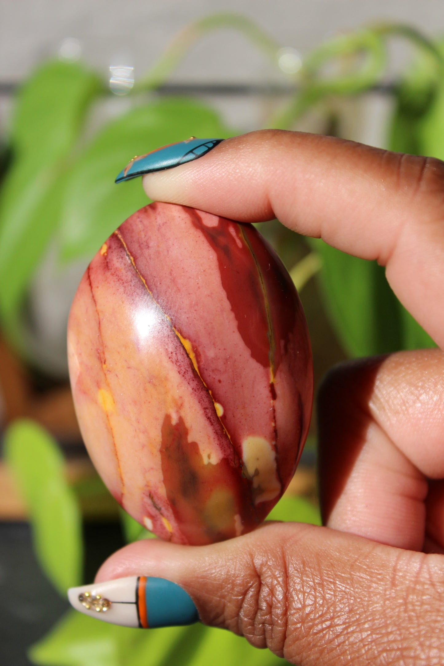 Mookaite Jasper Palm Stone | Polished Crystal Palmstone | Tons of Soul