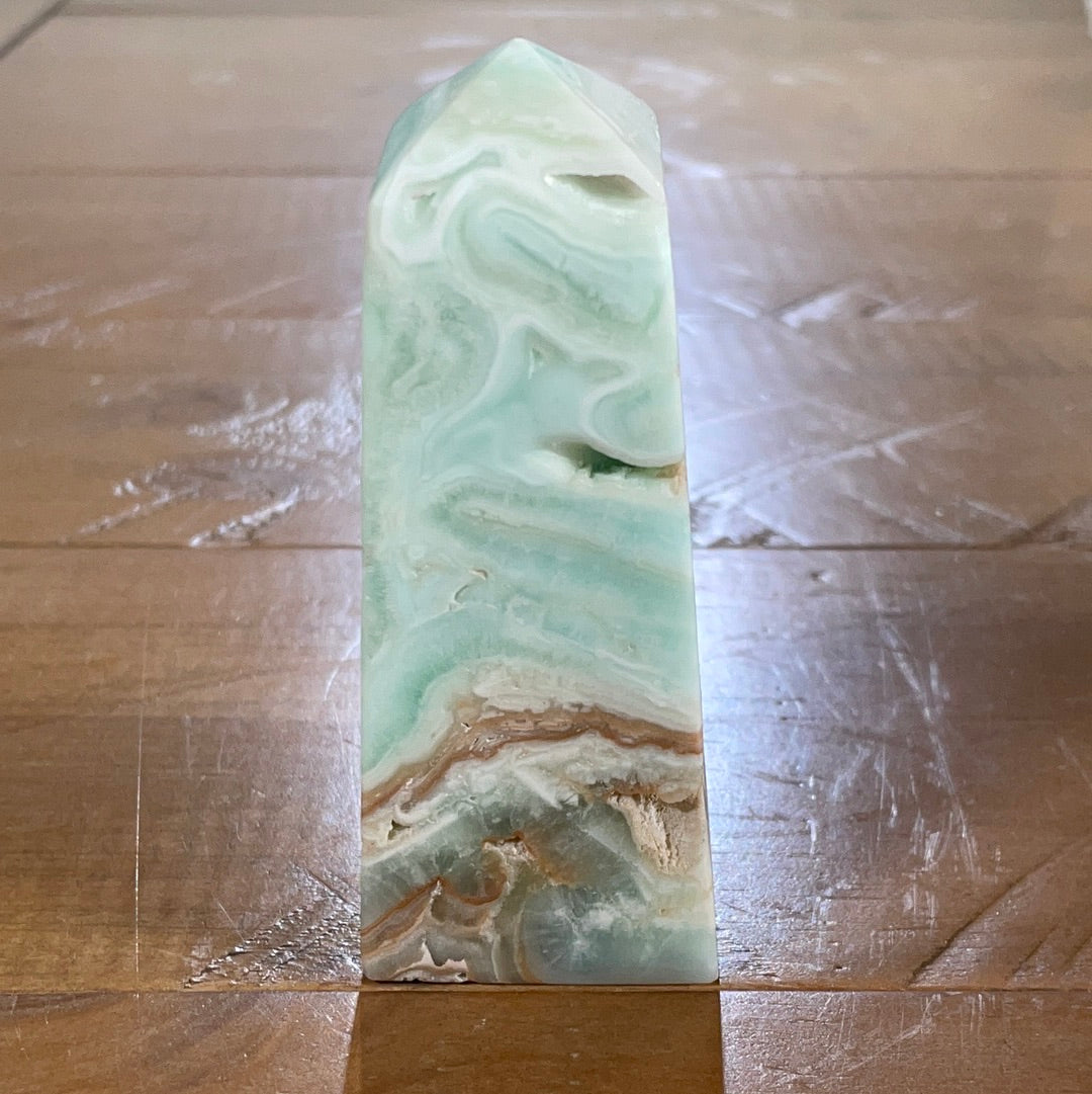 Blue Aragonite / Caribbean Calcite Obelisk (4)