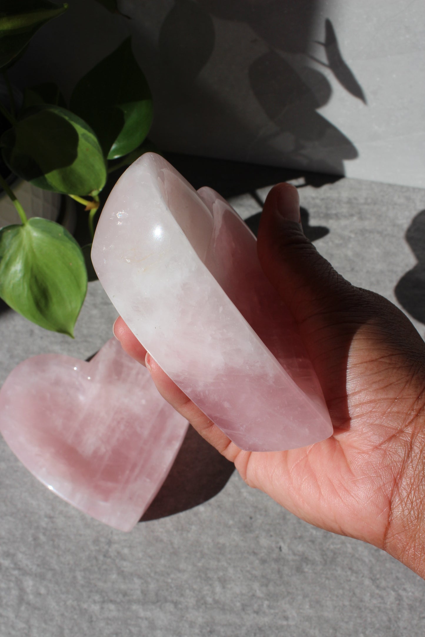 Rose Quartz Heart Shaped Bowl | Rose Quartz Trinket Dish | Tons of Soul