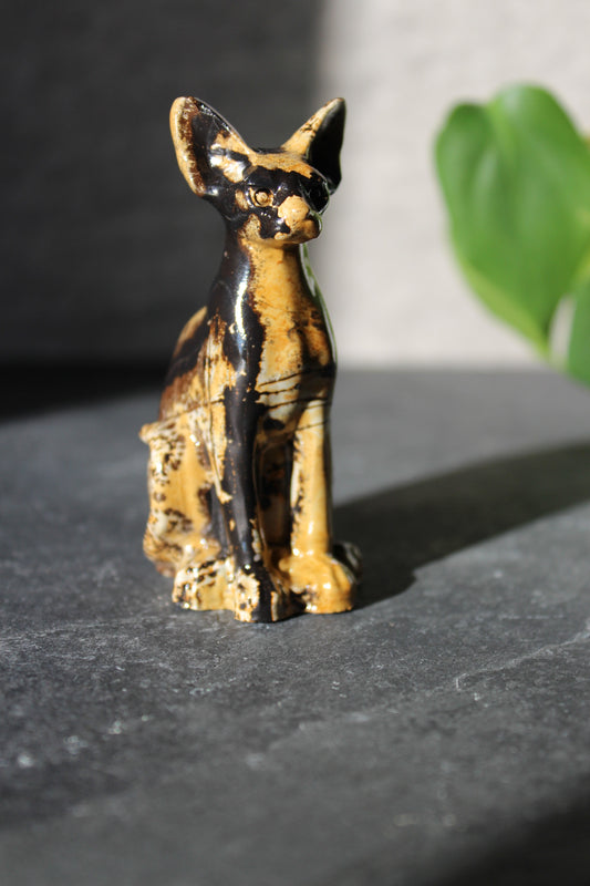 Beautiful Picture Jasper Big Eared Cat | Crystal Figurine Cat | Tons of Soul