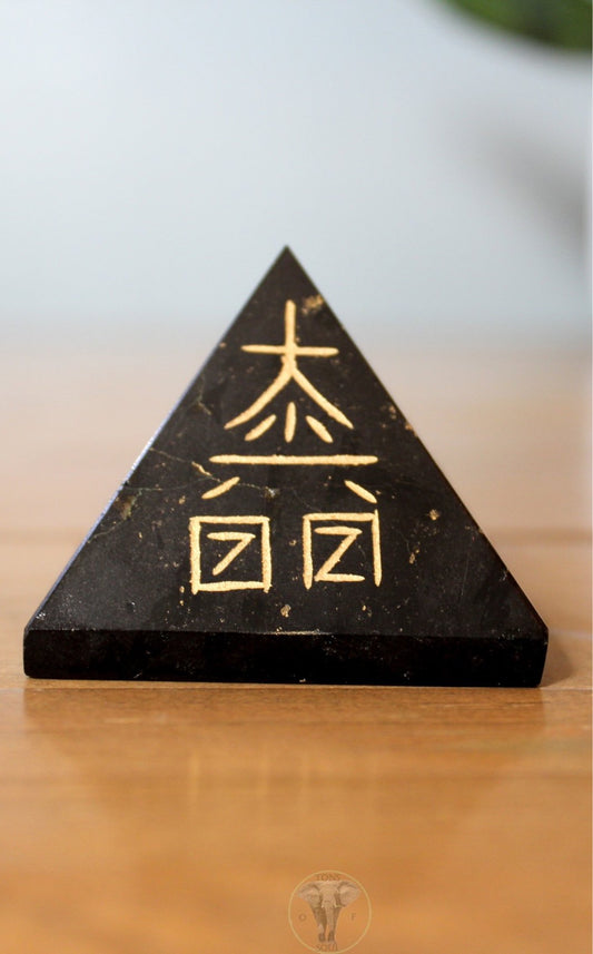Black tourmaline pyramid