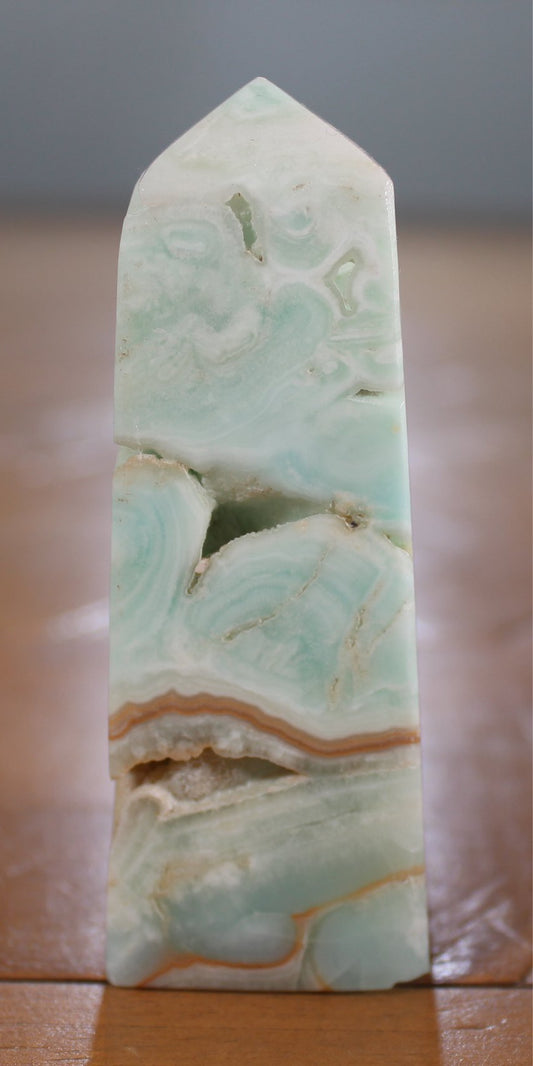 Blue Aragonite / Caribbean Calcite Obelisk (4)