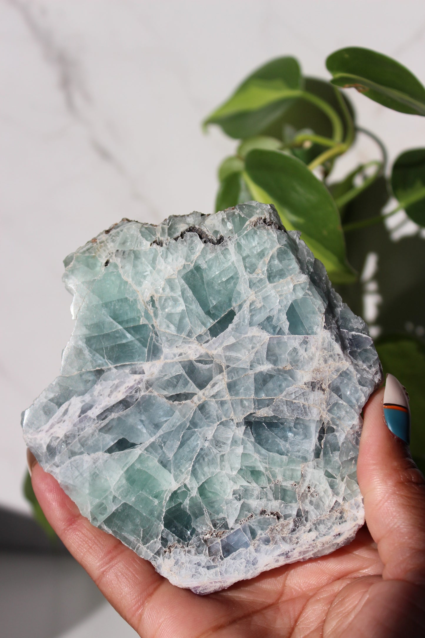 Green and Blue Fluorite Slab | Fluorite Slab |  Tons of Soul