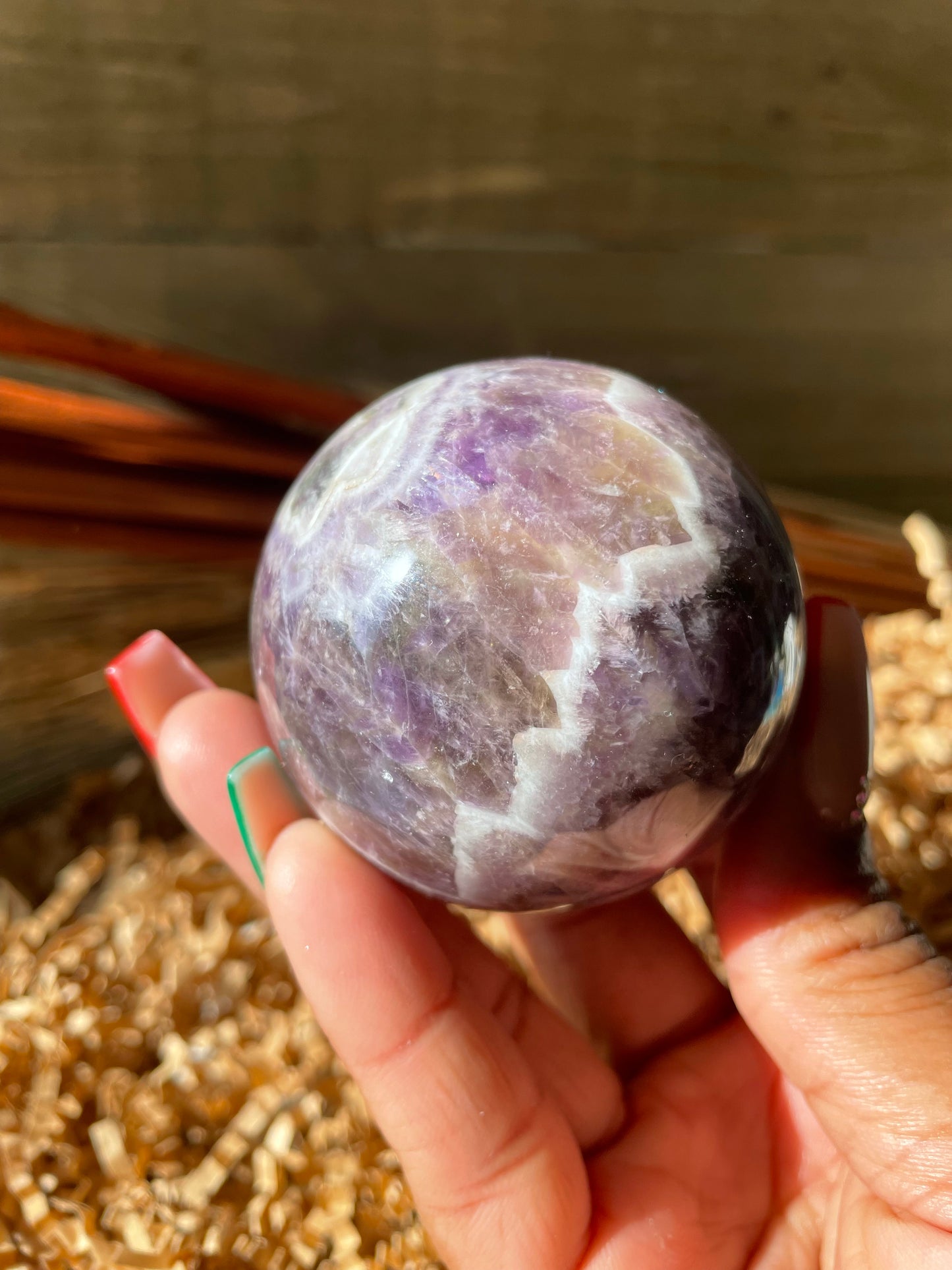 Dream Amethyst and Smoky Quartz Sphere