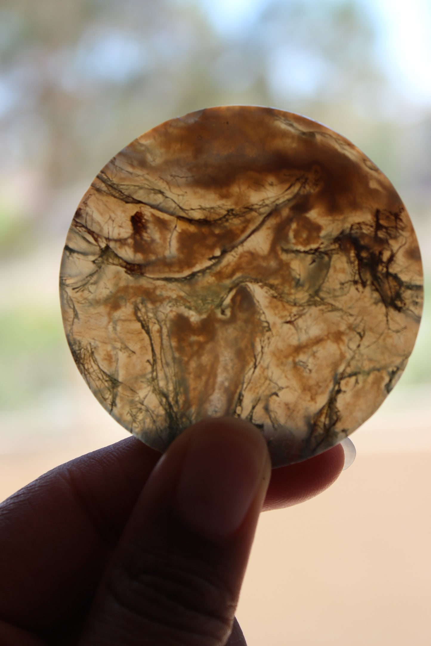 Moss Agate Disc | Flat Round Crystal | Moss Agate Coin | Tons of Soul