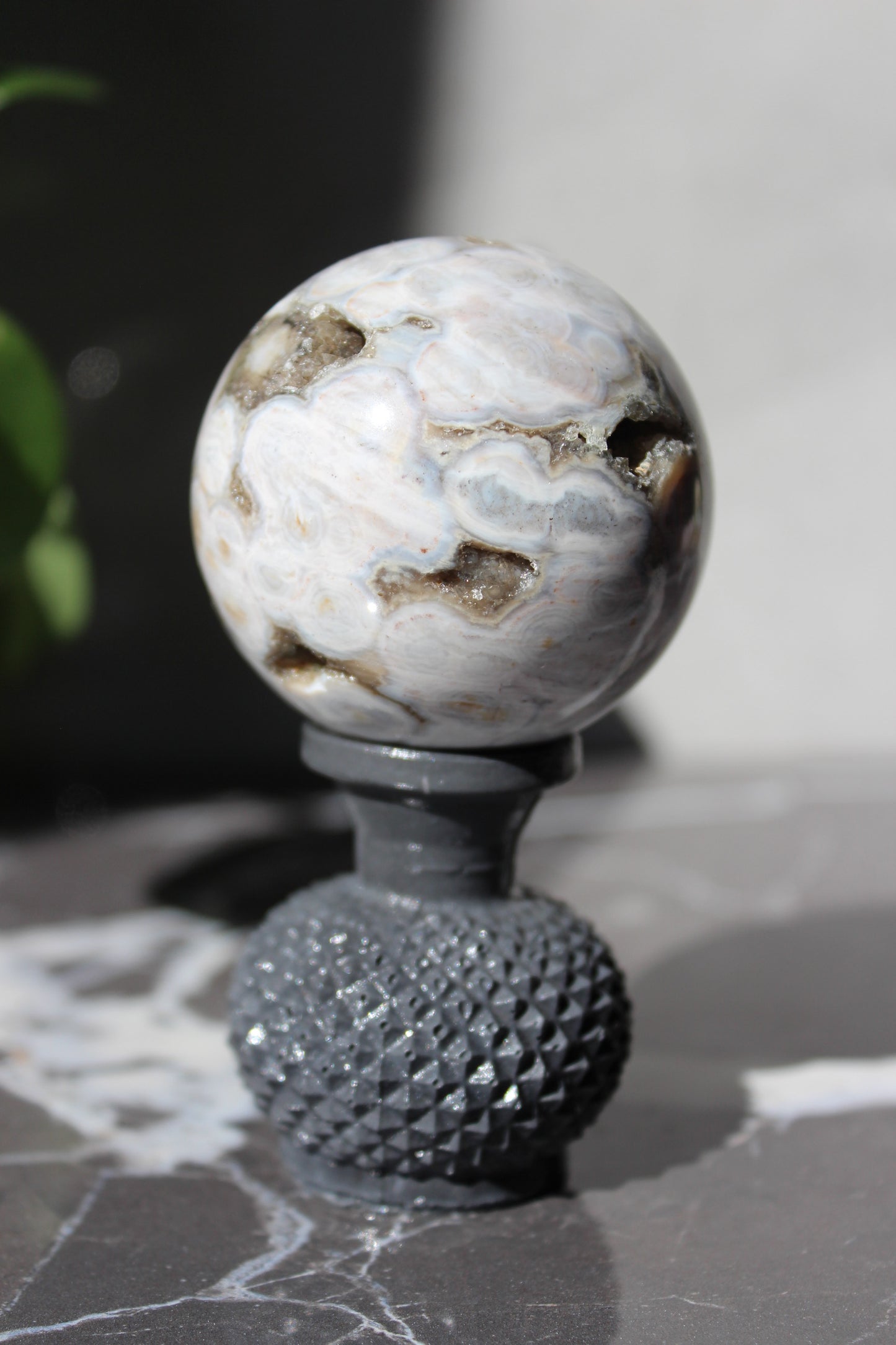 Beautiful High Grade Druzy Ocean Jasper Sphere | Crystal Ball | Tons of Soul Crystals