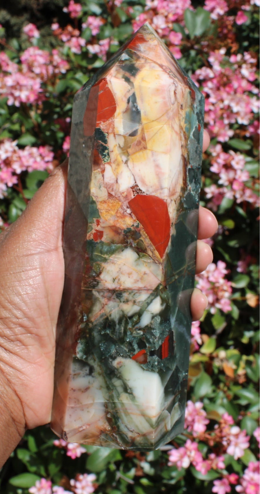 Large African Bloodstone Tower | African Bloodstone Point Tons of Soul