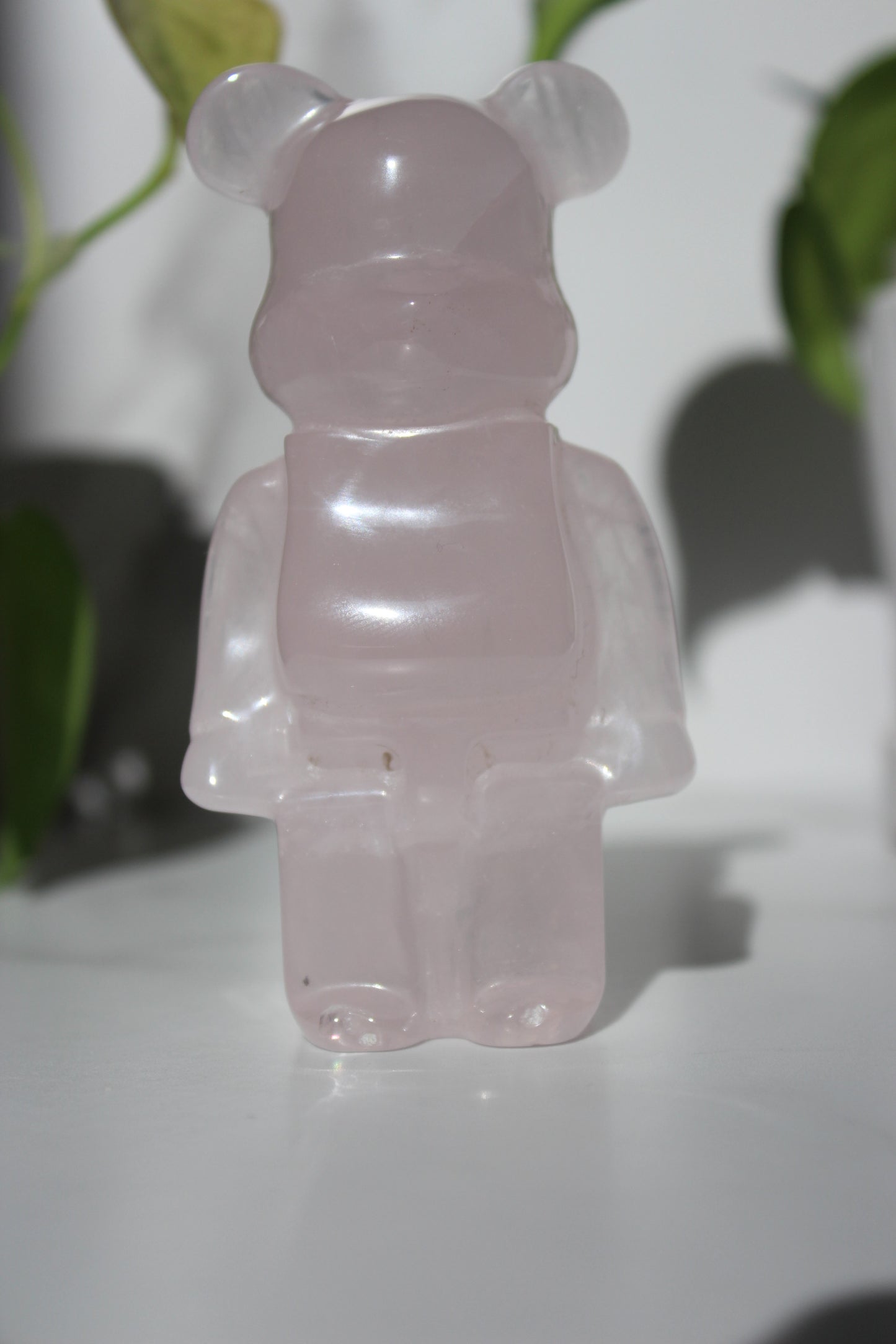 Rose Quartz BearBrick | Crystal Bear | Crystal Carving Figurine | Tons of Soul