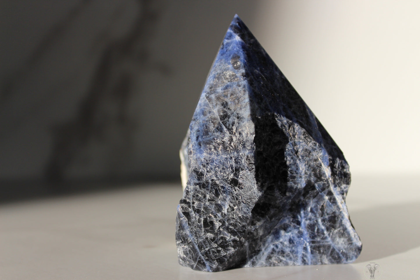 Sodalite Polished Top, Raw Sides Point (3)