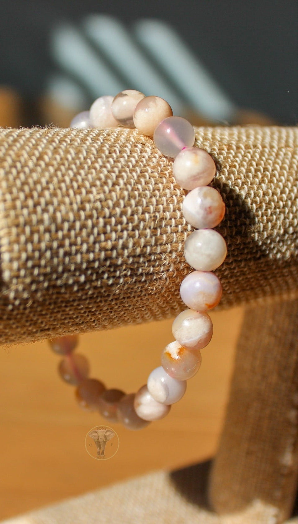 Flower Agate Bracelet 8mm