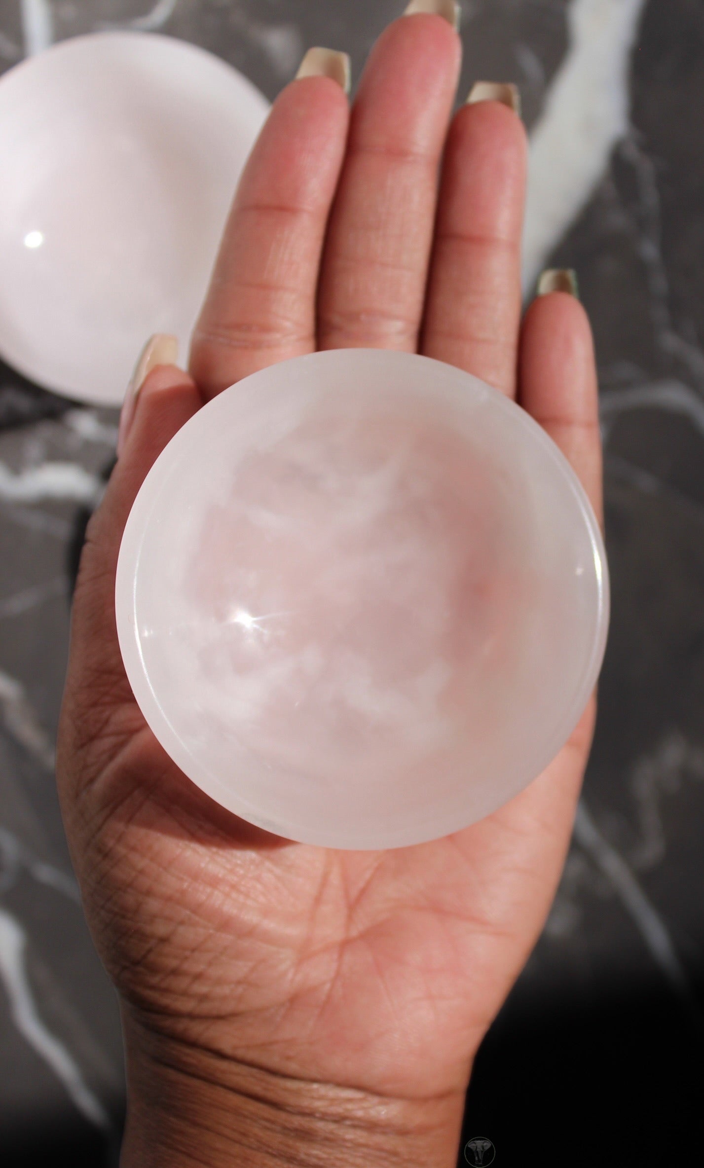 Pink Mangano Calcite Trinket Bowl | UV Reactive Pink Mangano Calcite Dish | Tons of Soul