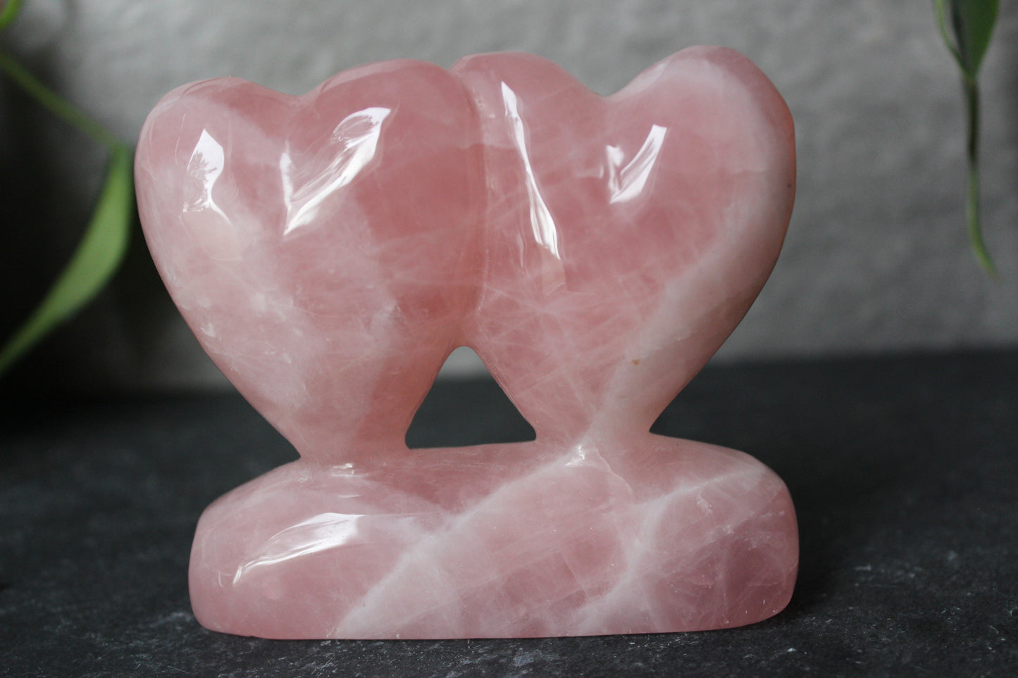 Self Standing Double Heart Rose Quartz | Rose Quartz Hearts | Crystal Heart | Tons of Soul
