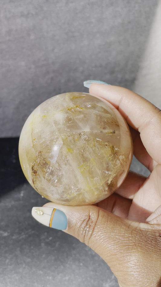 Star Golden Healer Sphere | Star Asterism Sphere | Golden Healer Crystal Ball | Crystal Sphere | Tons of Soul