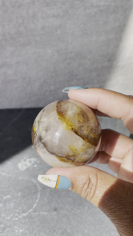 Star Golden Healer Sphere | Star Asterism Sphere | Golden Healer Crystal Ball | Crystal Sphere | Tons of Soul