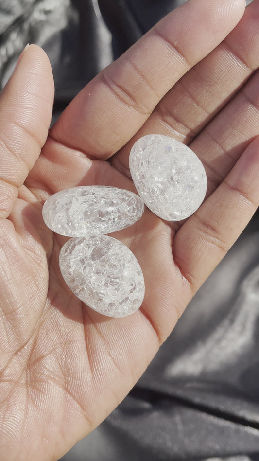 Crackled Quartz “Fire and Ice” Tumbled Crystal