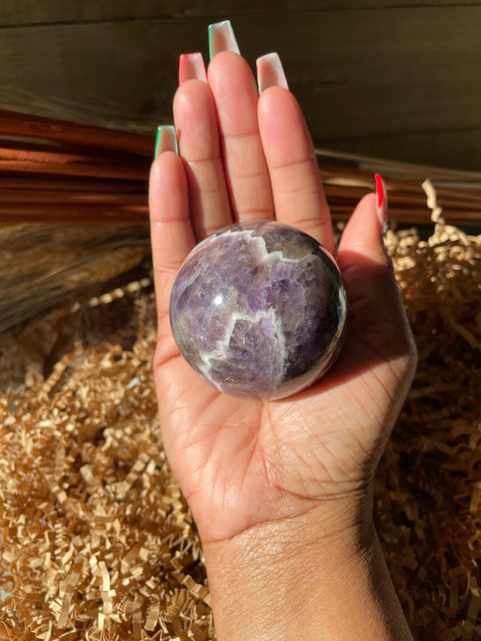 Dream Amethyst and Smoky Quartz Sphere