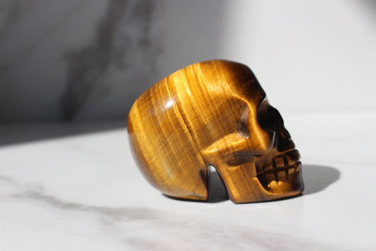 Tiger Eye Skull Figurine | Tons of Soul