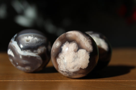 Black Flower Agate Sphere | Crystal Sphere | Crystal Ball | Agate Sphere | Tons of Soul