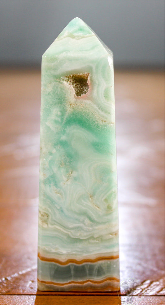 Blue Aragonite / Caribbean Calcite Obelisk (2)