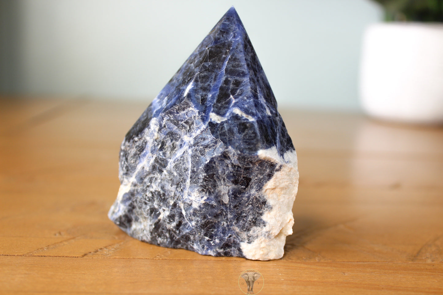 Sodalite Polished Top, Raw Sides Point (3)