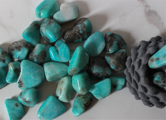 Amazonite with Smokey Quartz Tumble