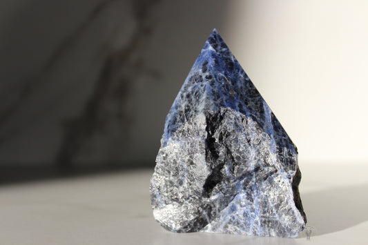 Sodalite Polished Top, Raw Sides Point (3)