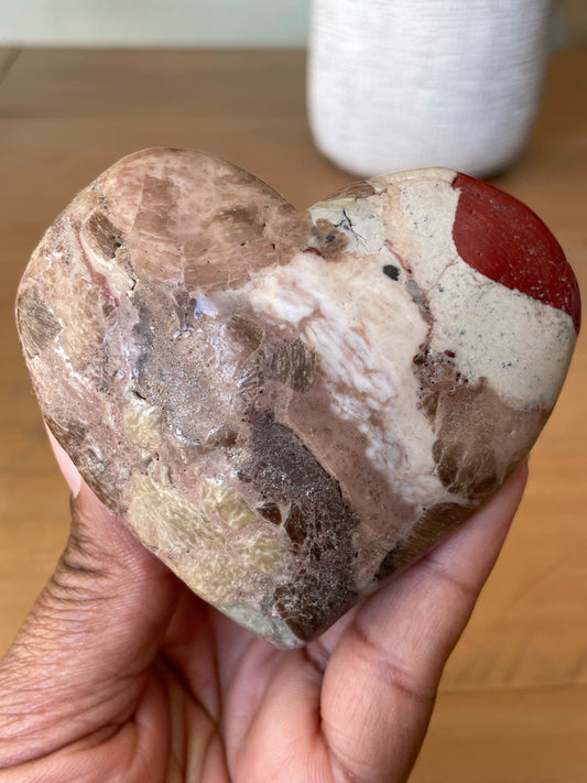 “Heart on the sleeve” Pudding Stone Heart (1)